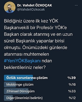 #YeniYÖKBaşkanı ndan Beklentiler