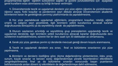 2021-2022 Eğitim-Öğretim Güz Yarıyılı Önlisans, Lisans ve Lisansüstü Programlarında Eğitim-Öğretimin Yürütülmesine İlişkin Senato Kararı _ Ankara Üniversitesi 1
